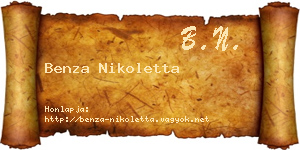 Benza Nikoletta névjegykártya