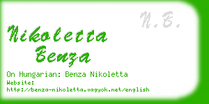 nikoletta benza business card